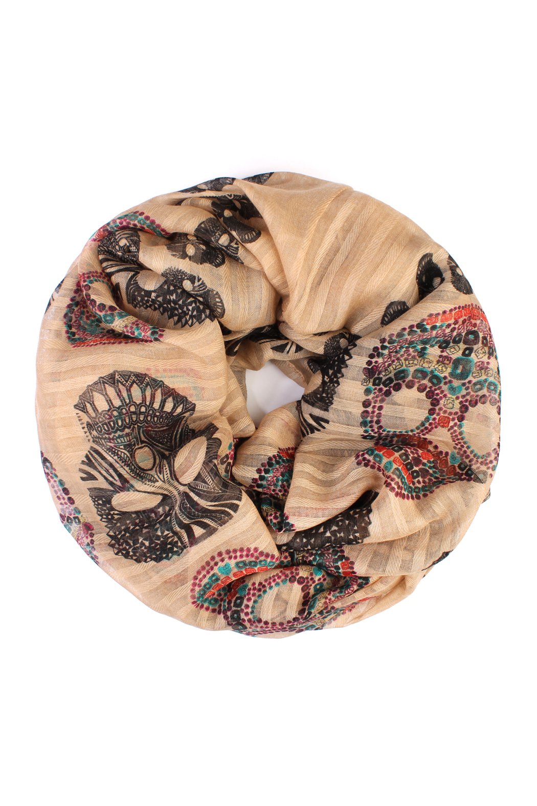 Riah Fashion - Infinity Sugar Skull Scarf - 4 COLORS -