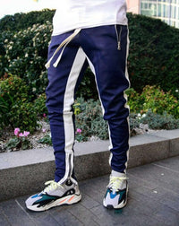 Thumbnail for Men's color-block casual double-pocket multi-zipper sports pants - K - 4 COLORS -