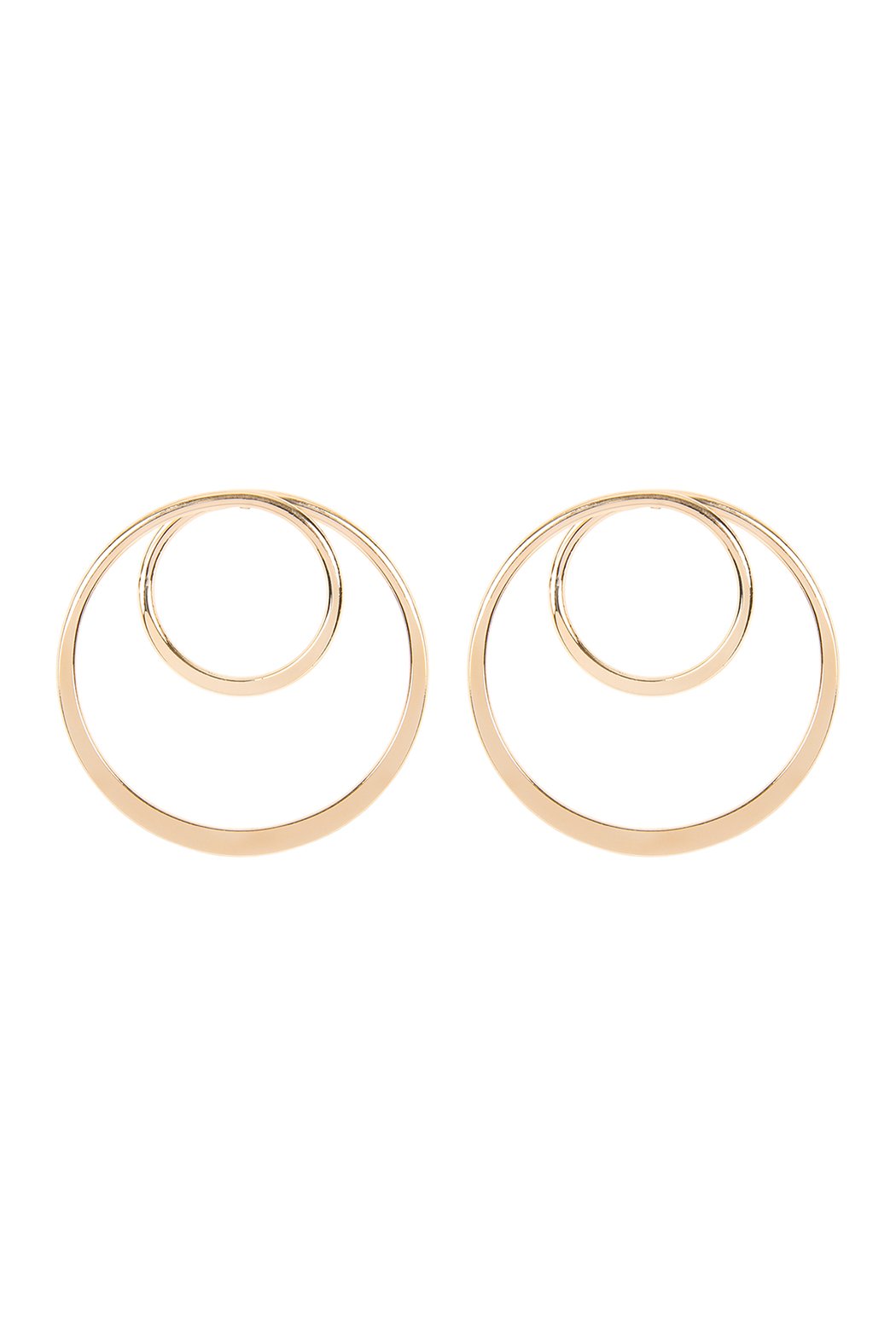 Riah Fashion - Double Hoop Post Earrings - 3 FINISHES -