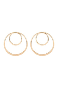 Thumbnail for Riah Fashion - Double Hoop Post Earrings - 3 FINISHES -