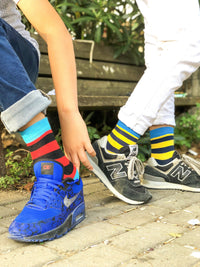 Thumbnail for Kids Blue Canary Stripe Socks - 1 COLOR -