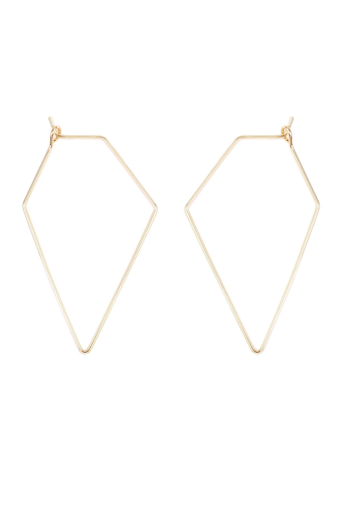 Riah Fashion - Polygon Shape Brass Earrings - 3 FINISHES