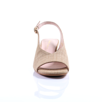 Thumbnail for Crystal Clear Heel Open Toe Pumps (Beige)