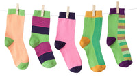 Thumbnail for Women's Solid Mix Set Socks Set - 5 PACK -