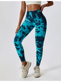 Thumbnail for Tie Dye Wide Waistband Active Leggings - T - 7 COLORS -