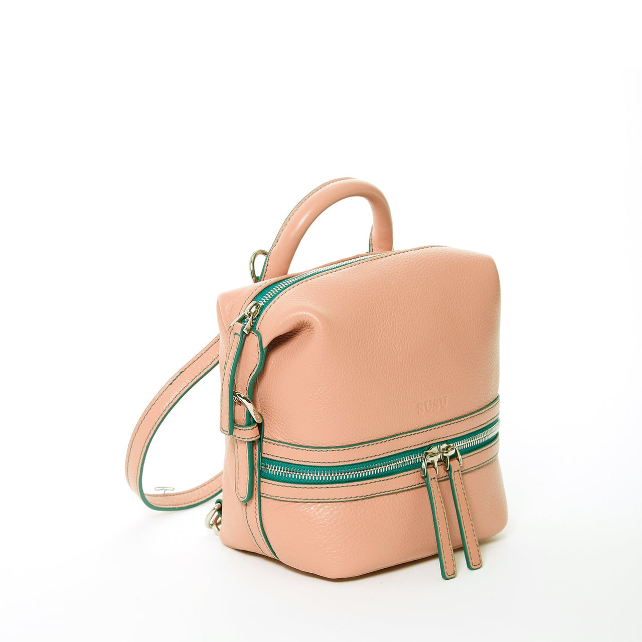 Ashley Small Pink Leather Backpack Purse -