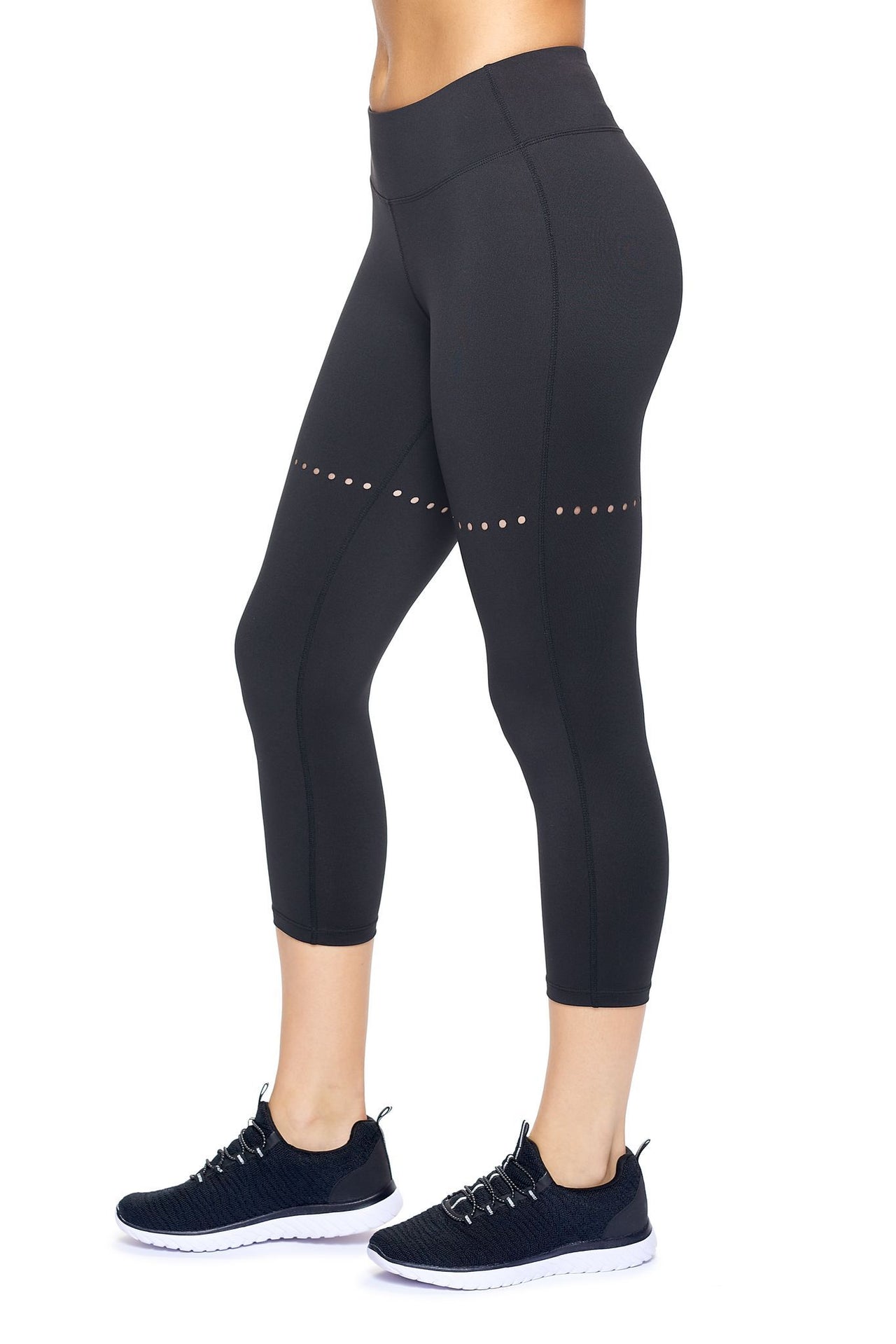 Women's Faux Seam Laser Cut Capri - 1 COLOR