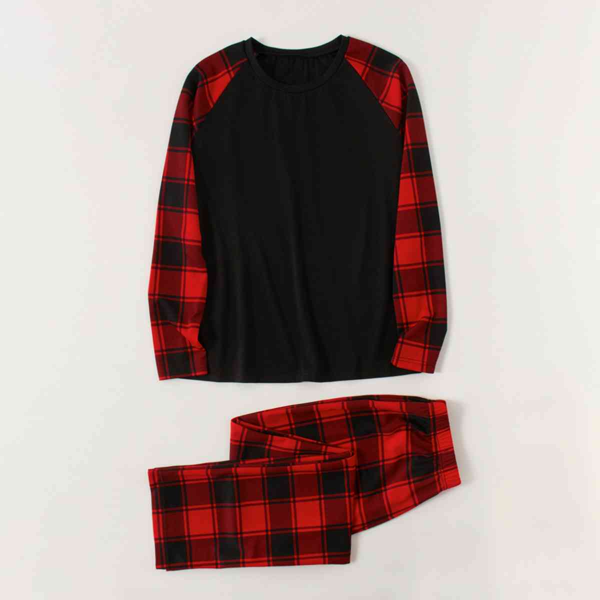 Raglan Sleeve Top and Plaid Pants Set - T - SOLD BY SIZE / 2 PCS. - 4 SIZES -