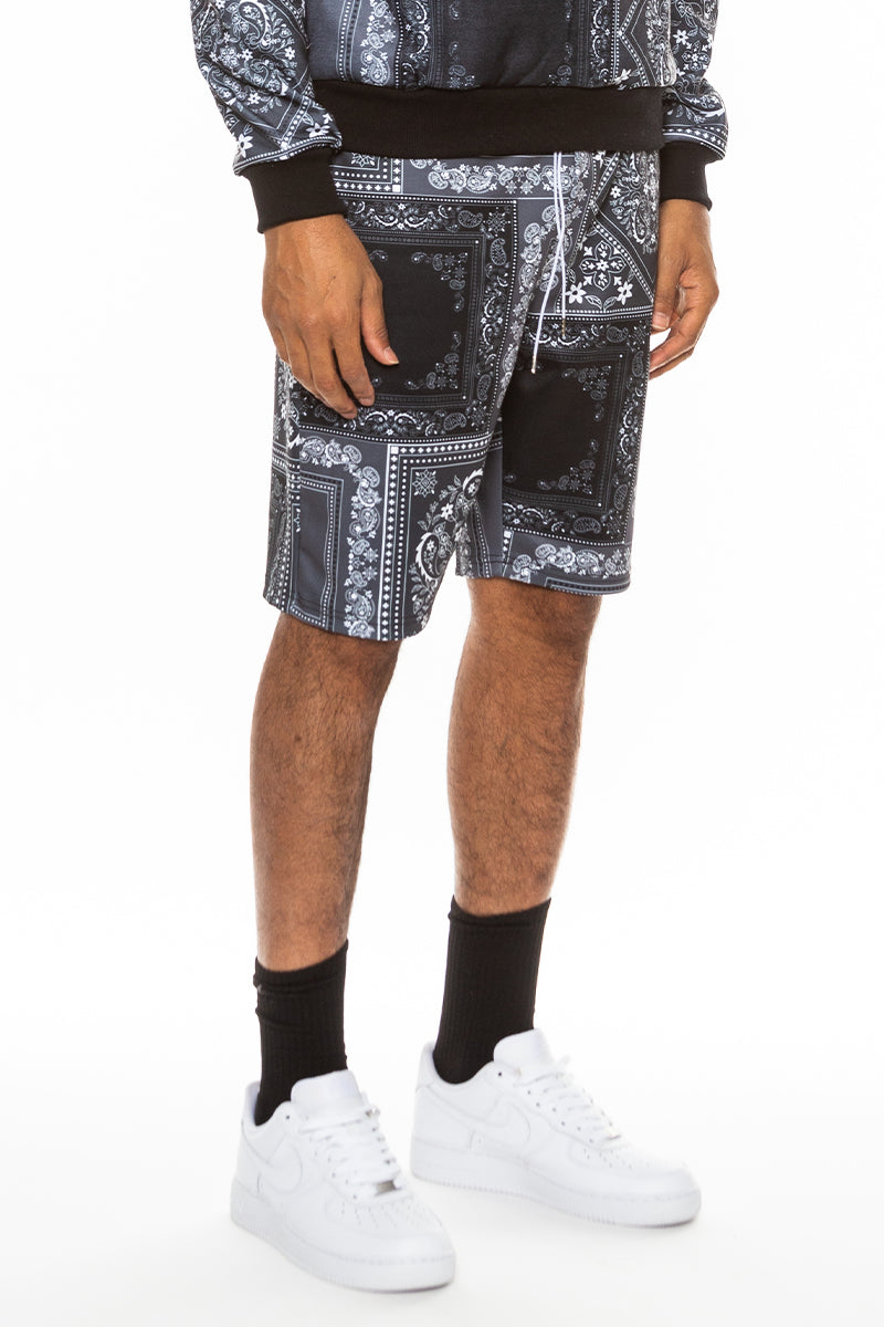 Paisley All Over Print Shorts - 1 COLOR -