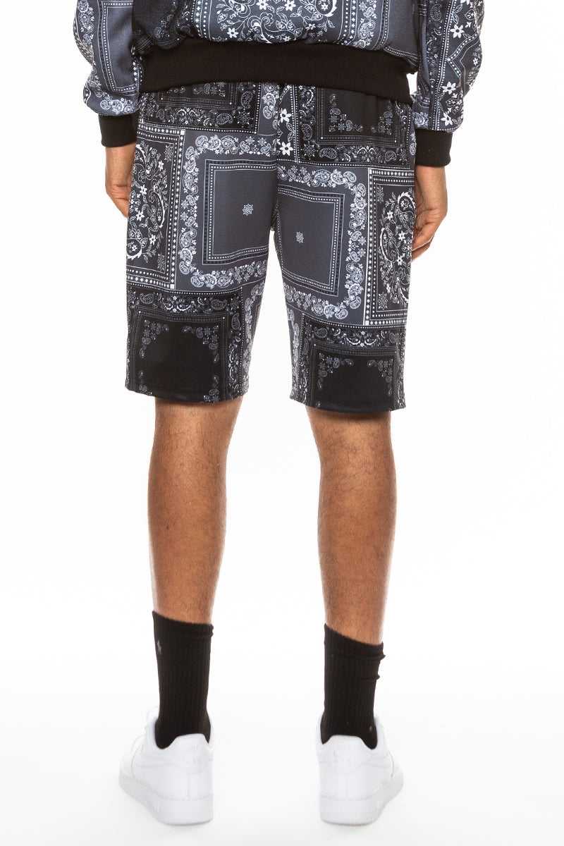 Paisley All Over Print Shorts - 1 COLOR -