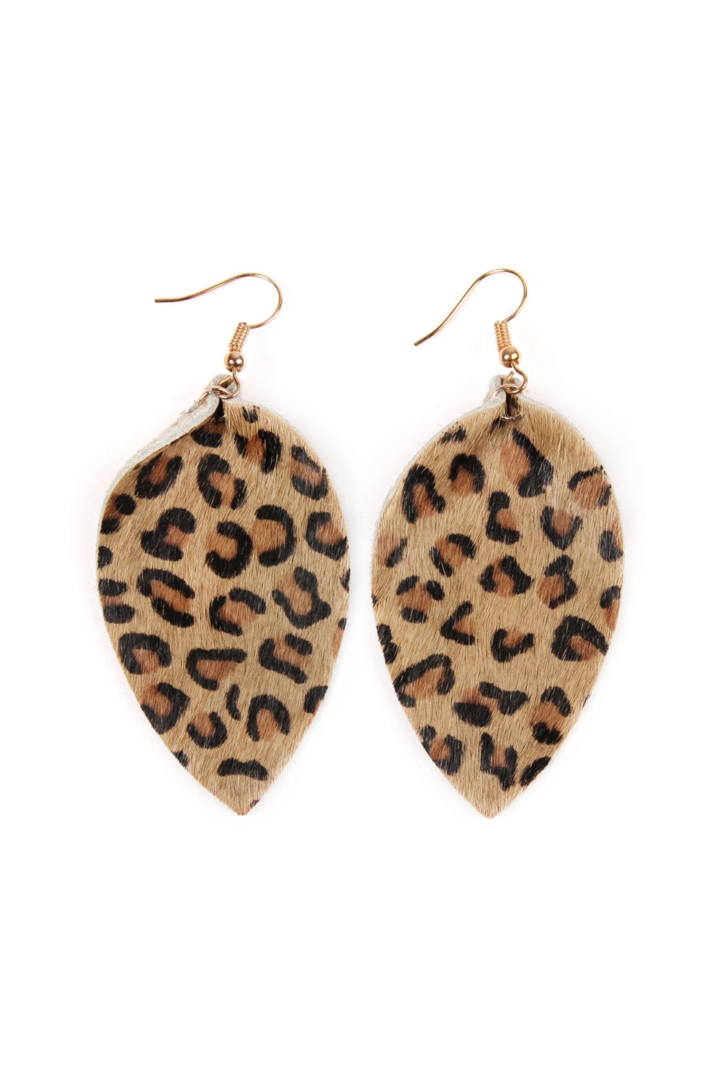 Riah Fashion - Leopard Leather Drop Earrings - 4 COLORS