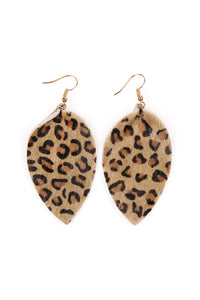 Thumbnail for Riah Fashion - Leopard Leather Drop Earrings - 4 COLORS