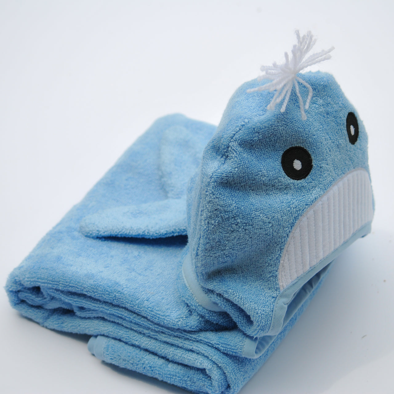 Little Ashkim - Bamboo Rayon Whale Hooded Turkish Towel: Baby -