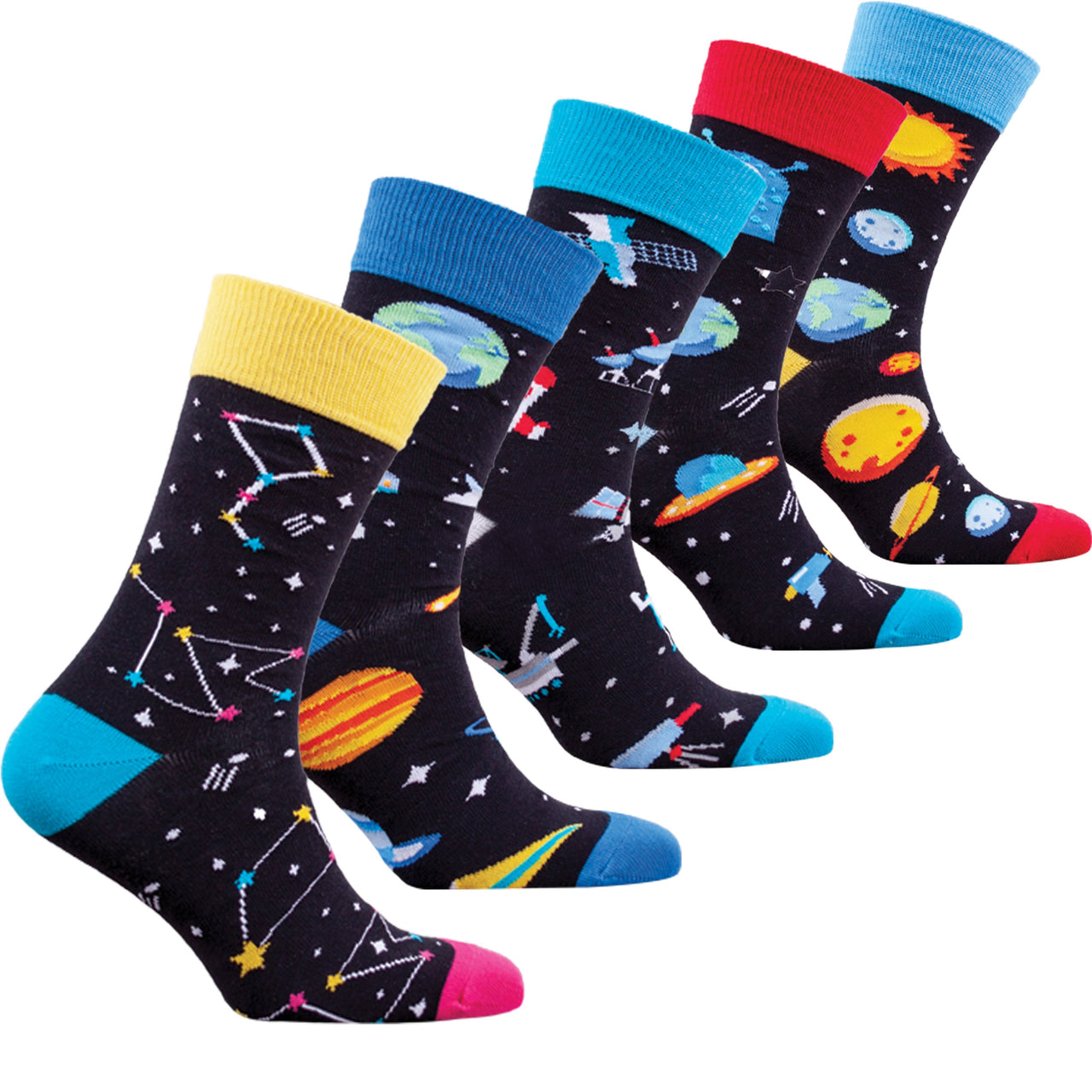 Men's Outer Space Socks - 5 PACK -