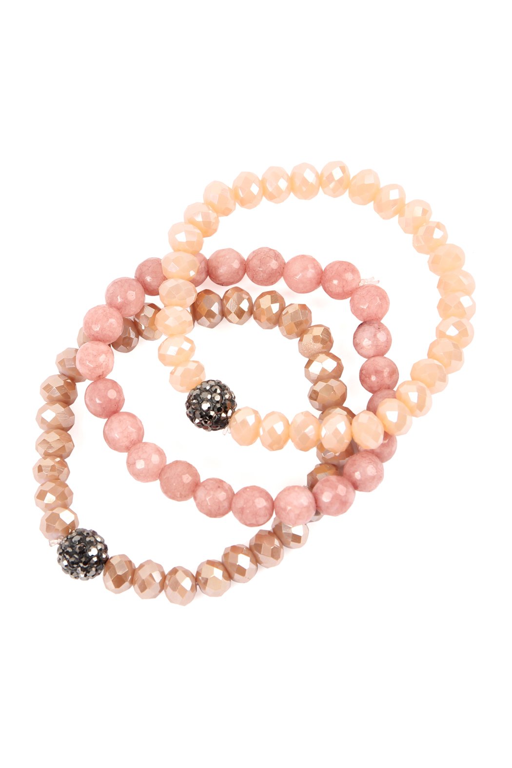 Glass and Natural Stone Bracelet Set - 9 COLORS -