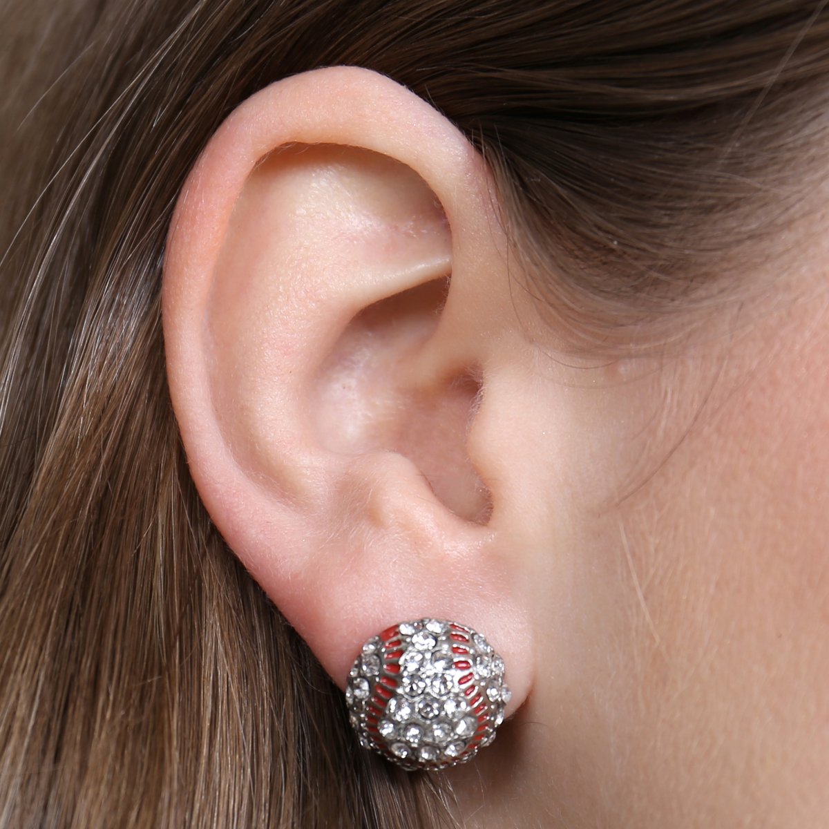 Fashion Sports Rhinestone Earrings - Style 1 -