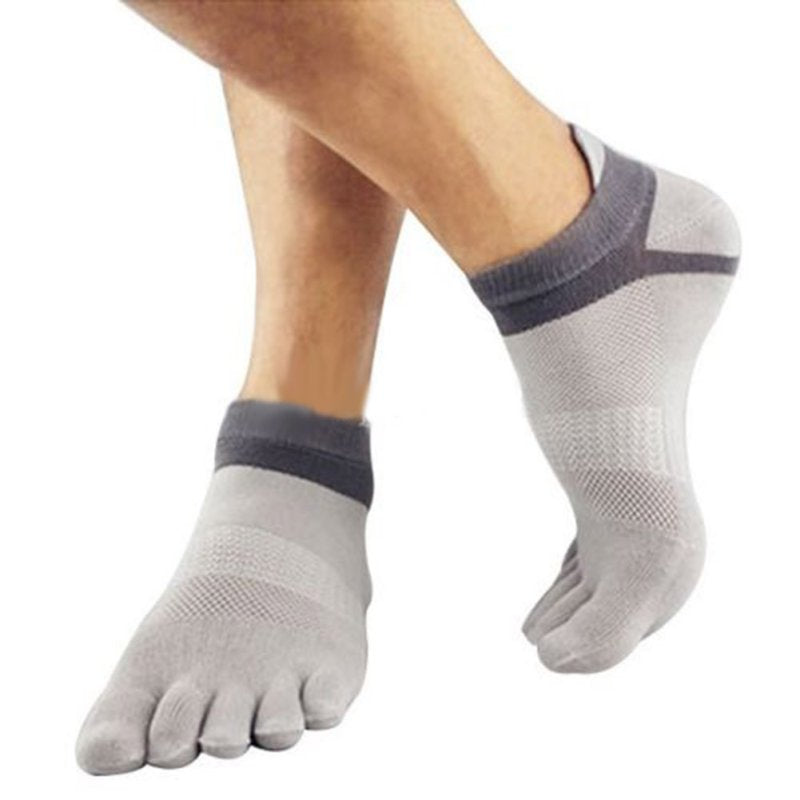 1 Pair Outdoor Men's Socks - Breathable Cotton Toe Socks  - Sports Jogging Cycling Running 5 Finger Toe Slipper Sock - [23 DAY DELIVERY] - 18 COLORS -