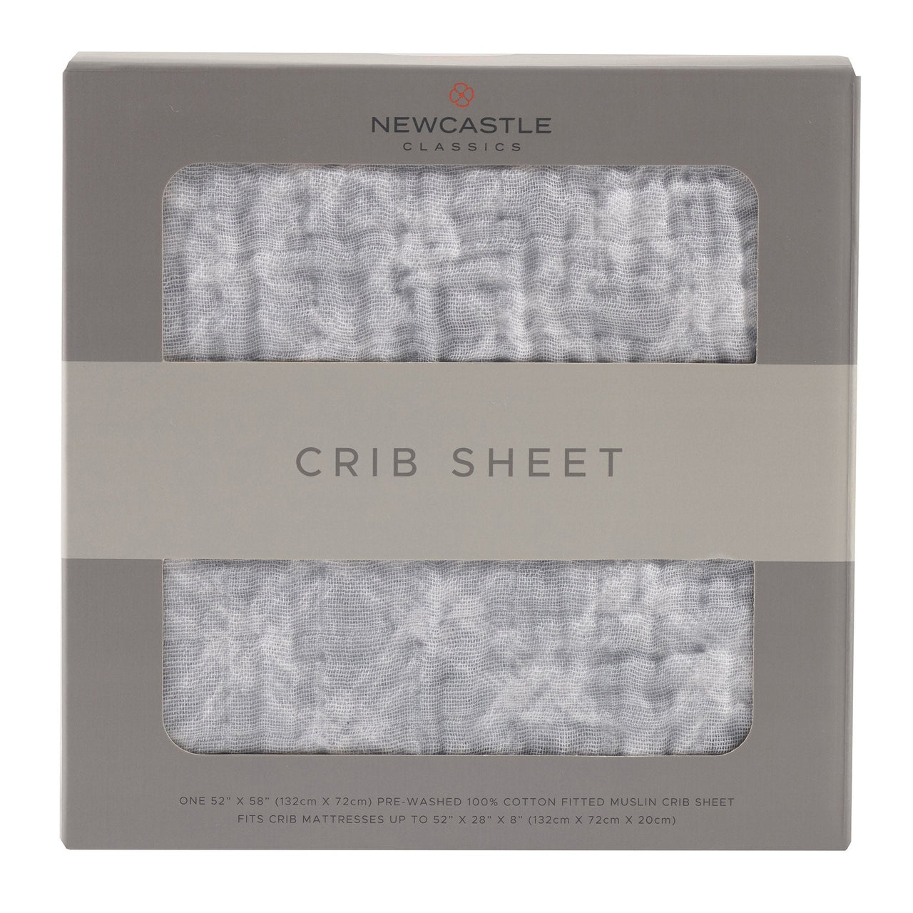 Newcastle - Glacier Grey Plaid Cotton Muslin Crib Sheet -