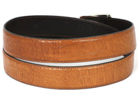 Thumbnail for PAUL PARKMAN - Men's Croc Embossed Calfskin Belt Camel -