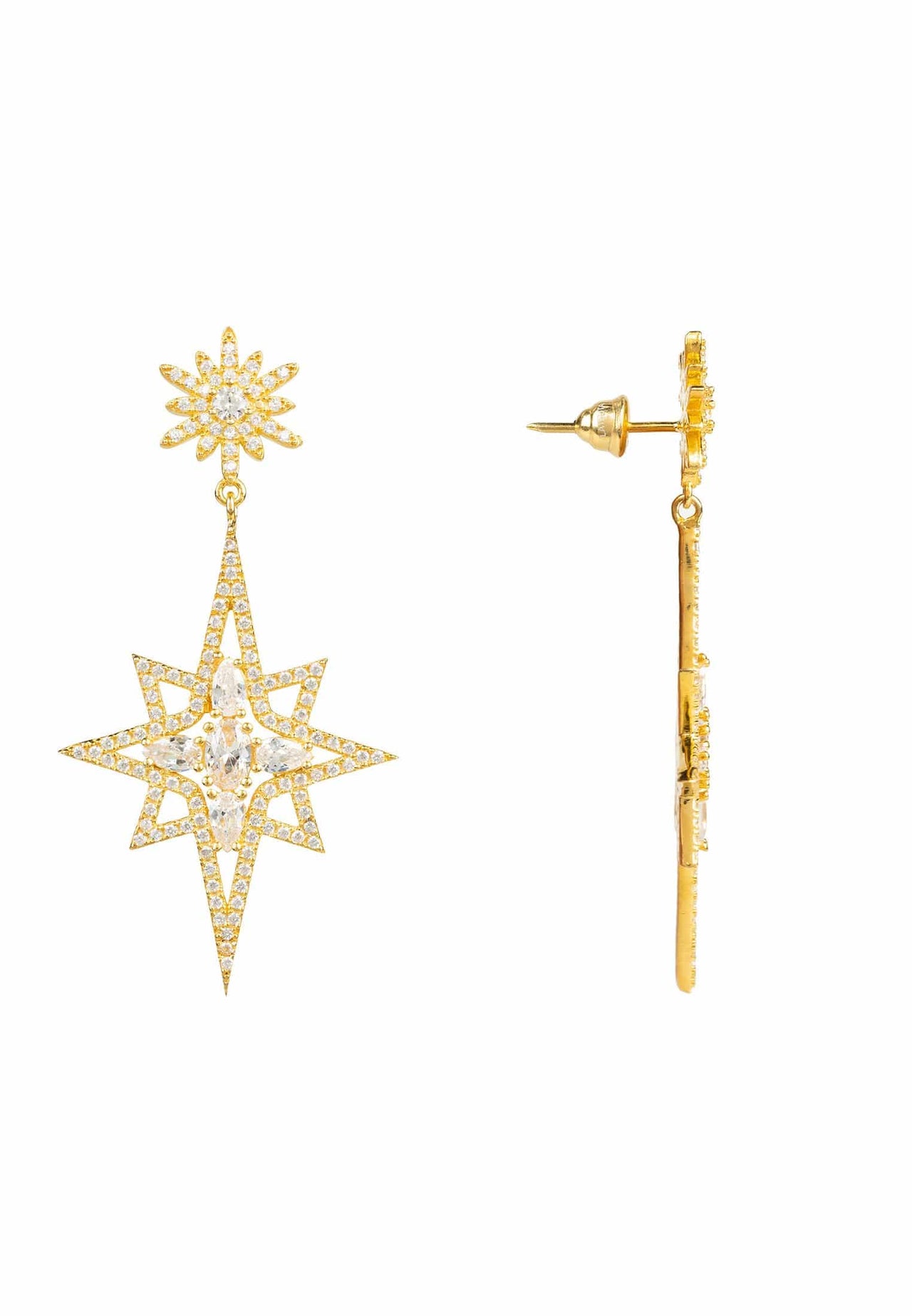 LATELITA - Northern Star Drop Earrings Gold -