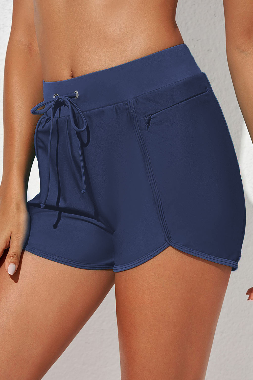 Drawstring Waist Swim Shorts - T - 3 COLORS -