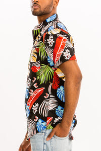 Thumbnail for WEIV - Digital Print Hawaiian Short Sleeve Shirt -