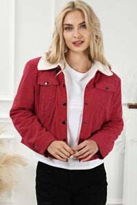 Thumbnail for Snap Down Collared Jacket - T - 3 COLORS -