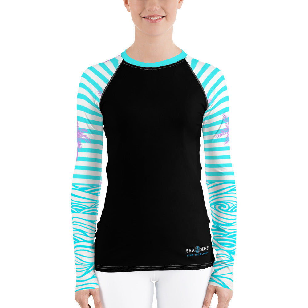 FYC - Women's Reels and Reefs Striped Sea Skinz Performance Rash Guard UPF 40+ - 1 COLOR -