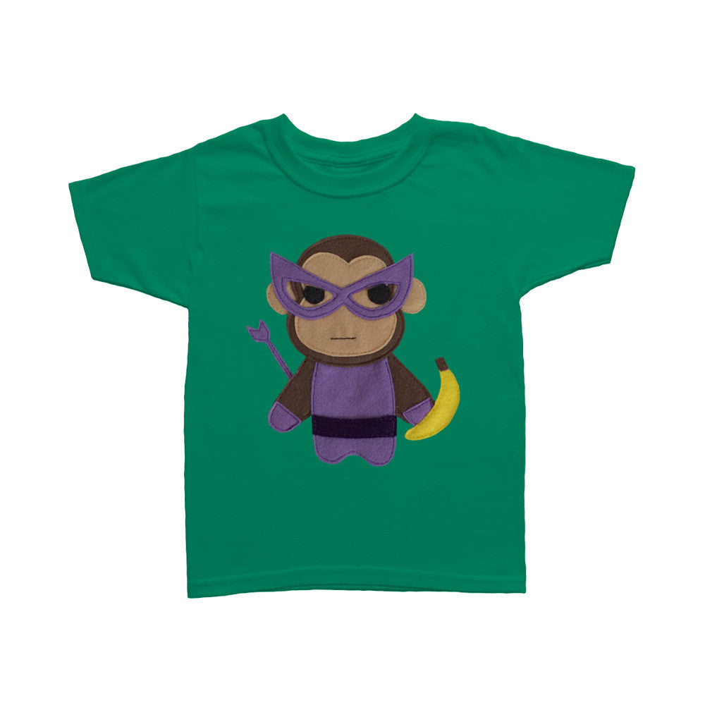 Kids Superhero Shirt - mi cielo - Team Super Animals - Monkey Banana -