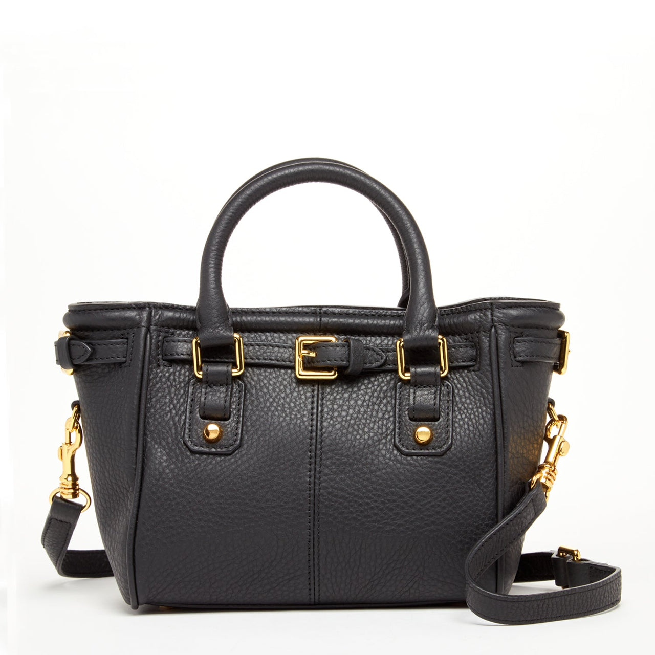 Emma Leather Satchel Bag Black -