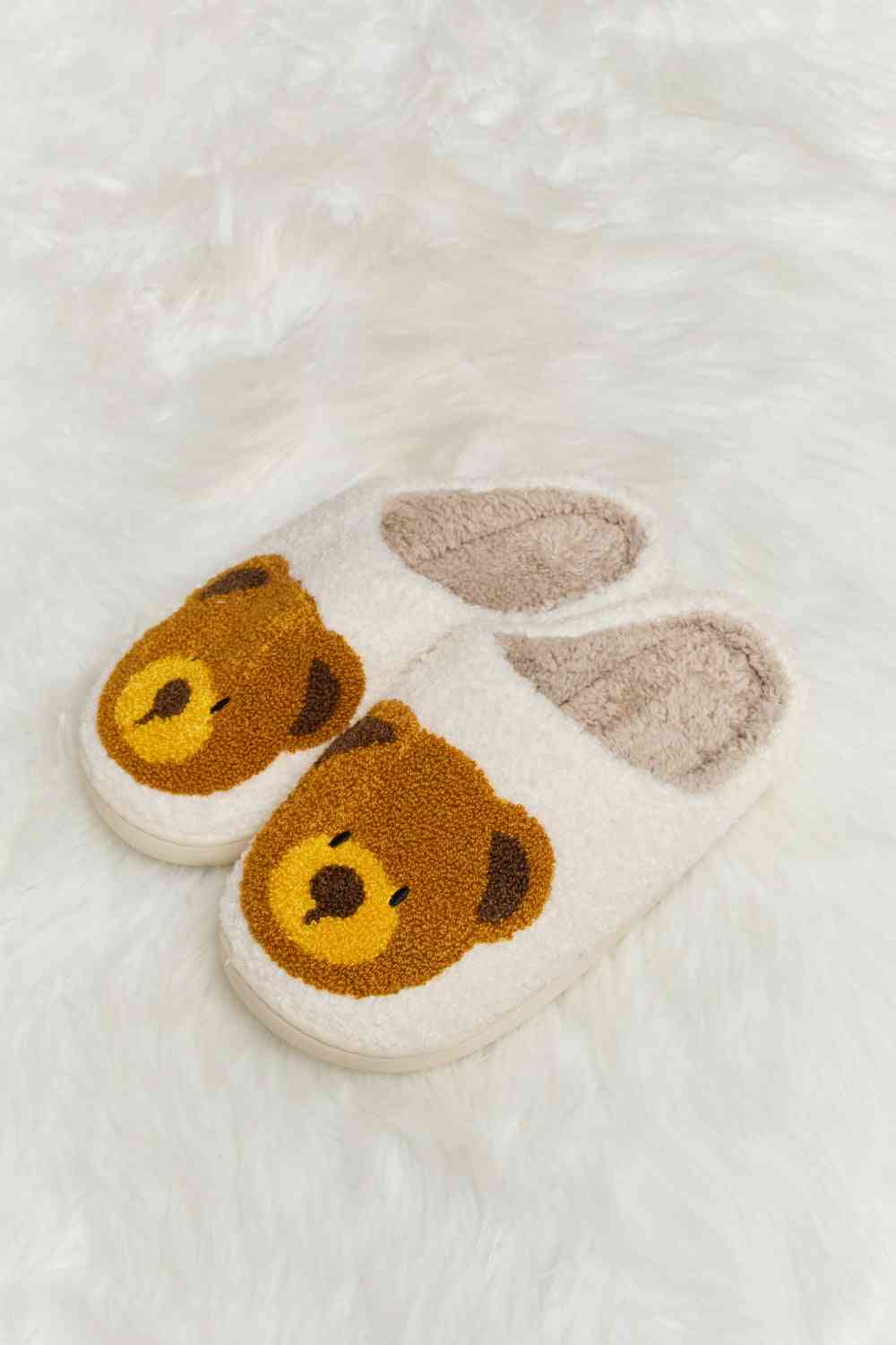 Melody Teddy Bear Print Plush Slide Slippers - T - 6 COLORS -