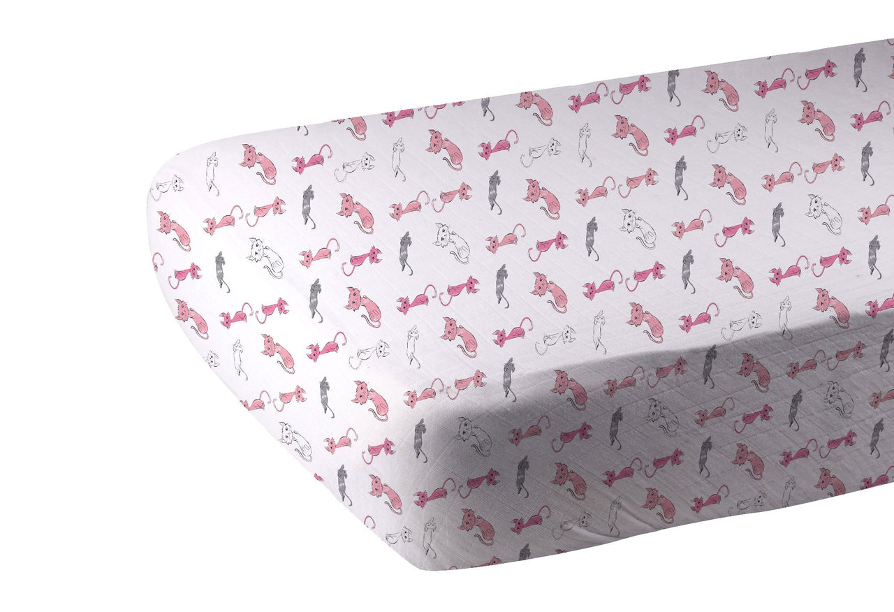 Newcastle - Playful Kitty Bamboo Muslin Crib Sheet -