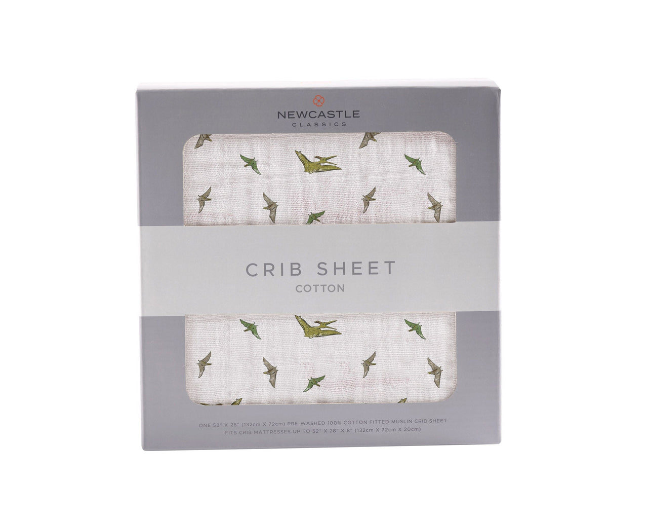 Newcastle - Pteranodon Cotton Muslin Crib Sheet -