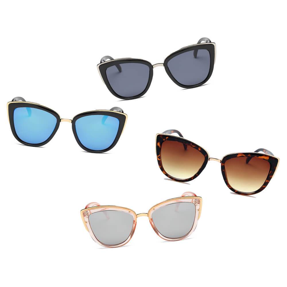 Chester | S1005 - Women's Vintage Retro Oversized Cat Eye Sunglasses - 4 COLORS -