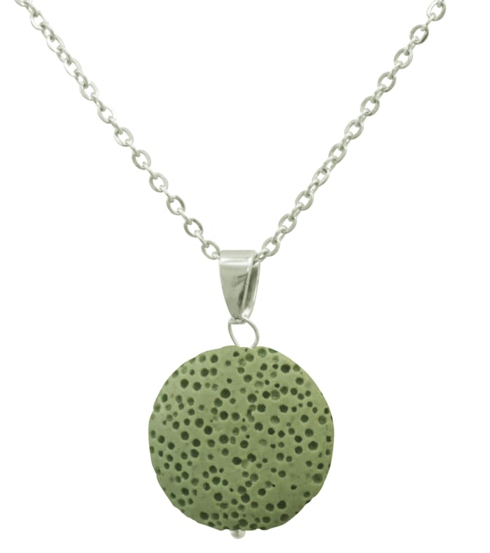 Light Green Lava Stone Essential Oil Necklace -