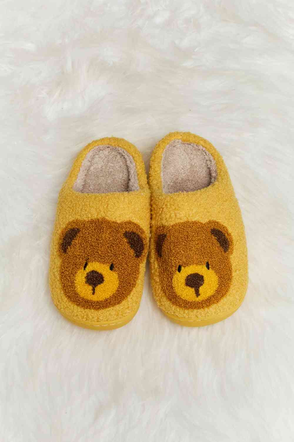 Melody Teddy Bear Print Plush Slide Slippers - T - 6 COLORS -