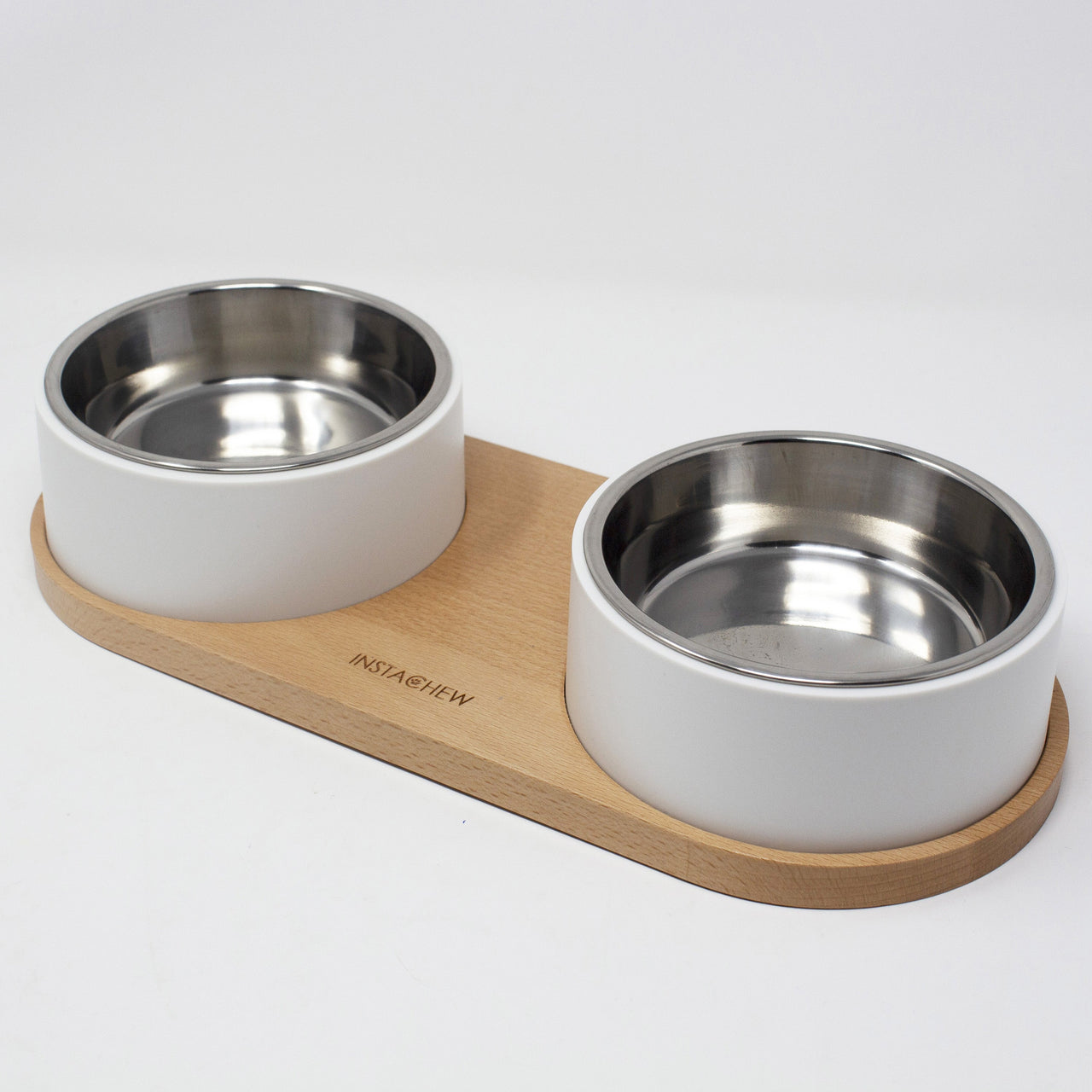 Instachew -  Puresteel Double Pet Bowl, Food Bowl for Cats, Dogs -