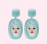 Thumbnail for Cute Bubble Gum Girl Polymer Clay Statement Earrings, Cute Earrings, Gift for Her -