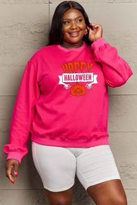 Thumbnail for Simply Love Full Size HAPPY HALLOWEEN Graphic Sweatshirt - SIZES S THRU 3XL - T - 6 COLORS -