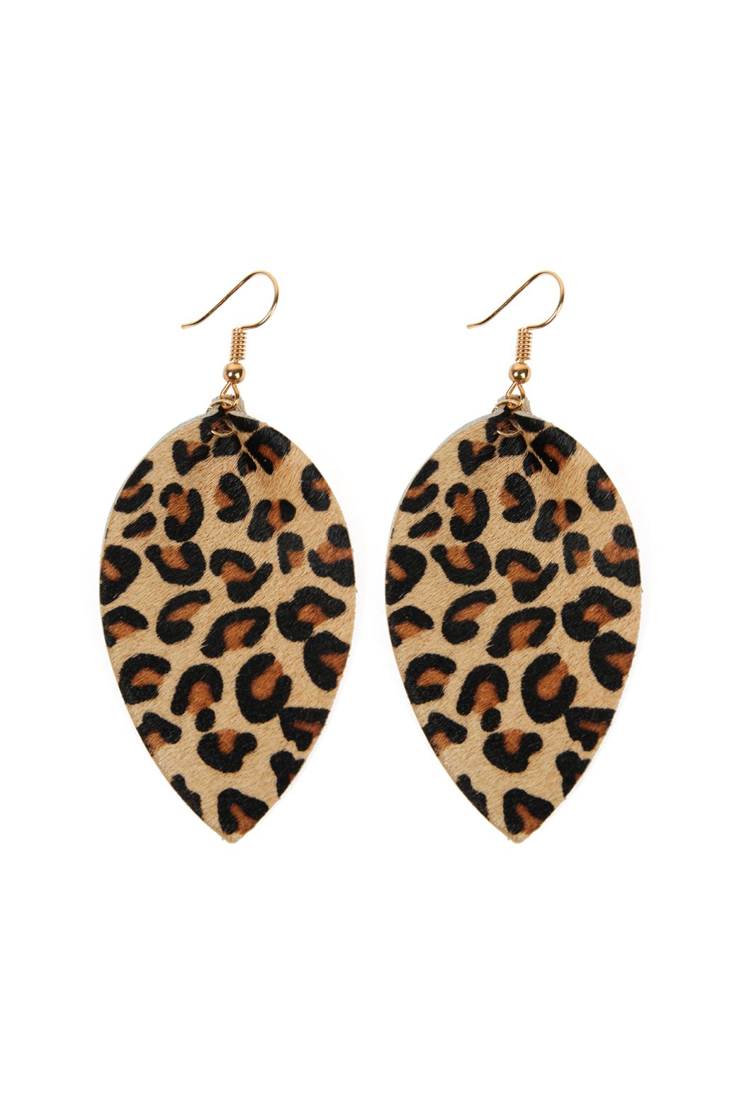 Riah Fashion - Leopard Leather Drop Earrings - 4 COLORS