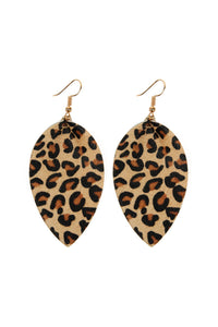 Thumbnail for Riah Fashion - Leopard Leather Drop Earrings - 4 COLORS