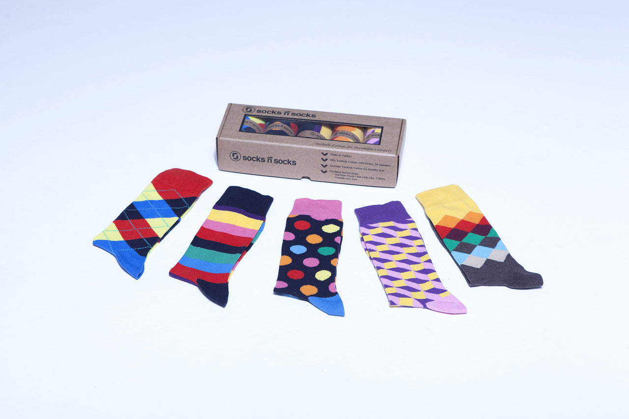 Men's Classy Mix Set Socks - 5 PACK -