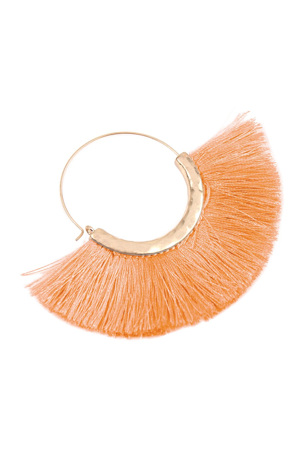 Tassel Fan Hoop Earrings - 15 COLORS -