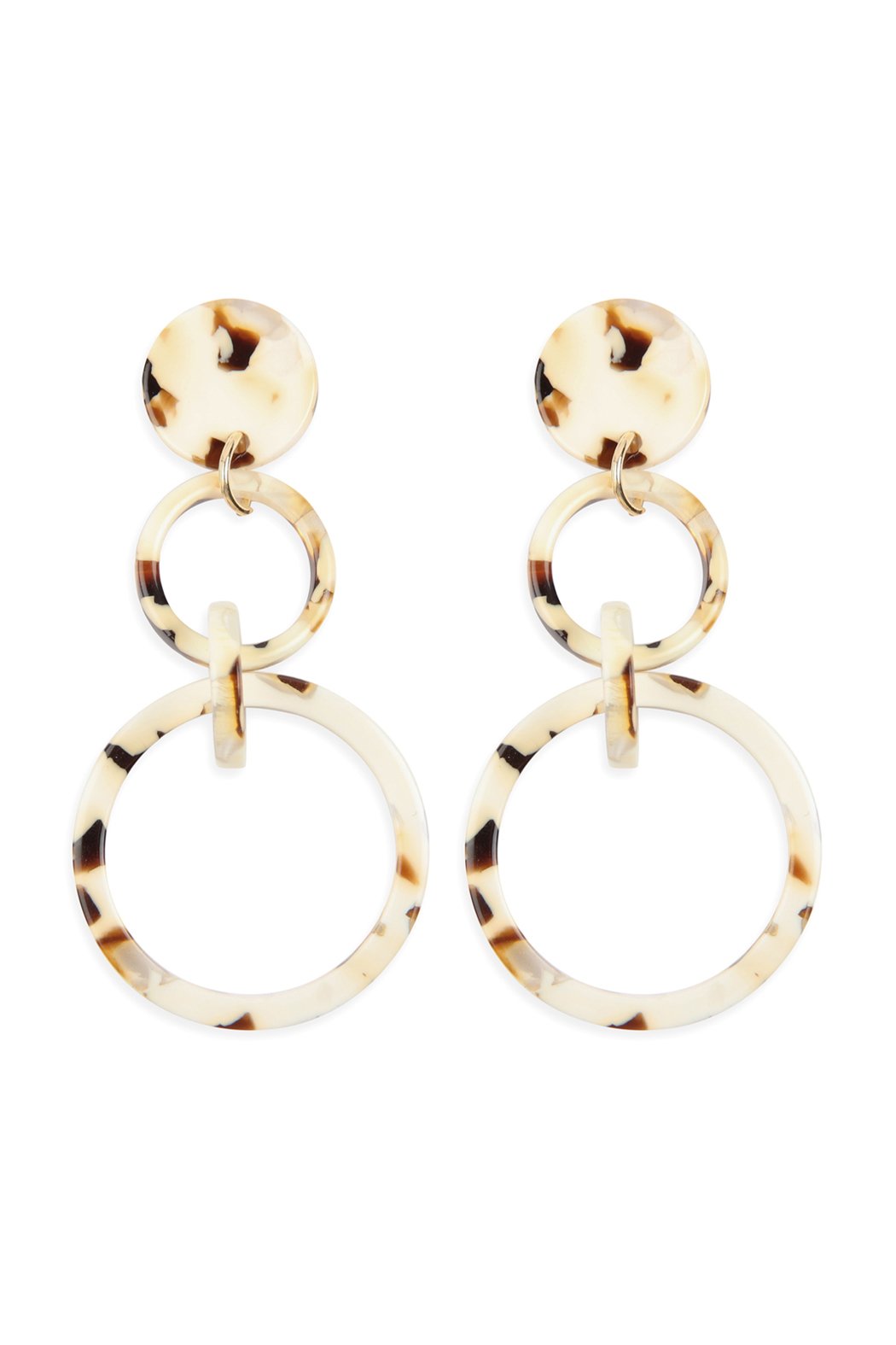 Linked Hoop Acetate Dangle Earrings - 7 COLORS -