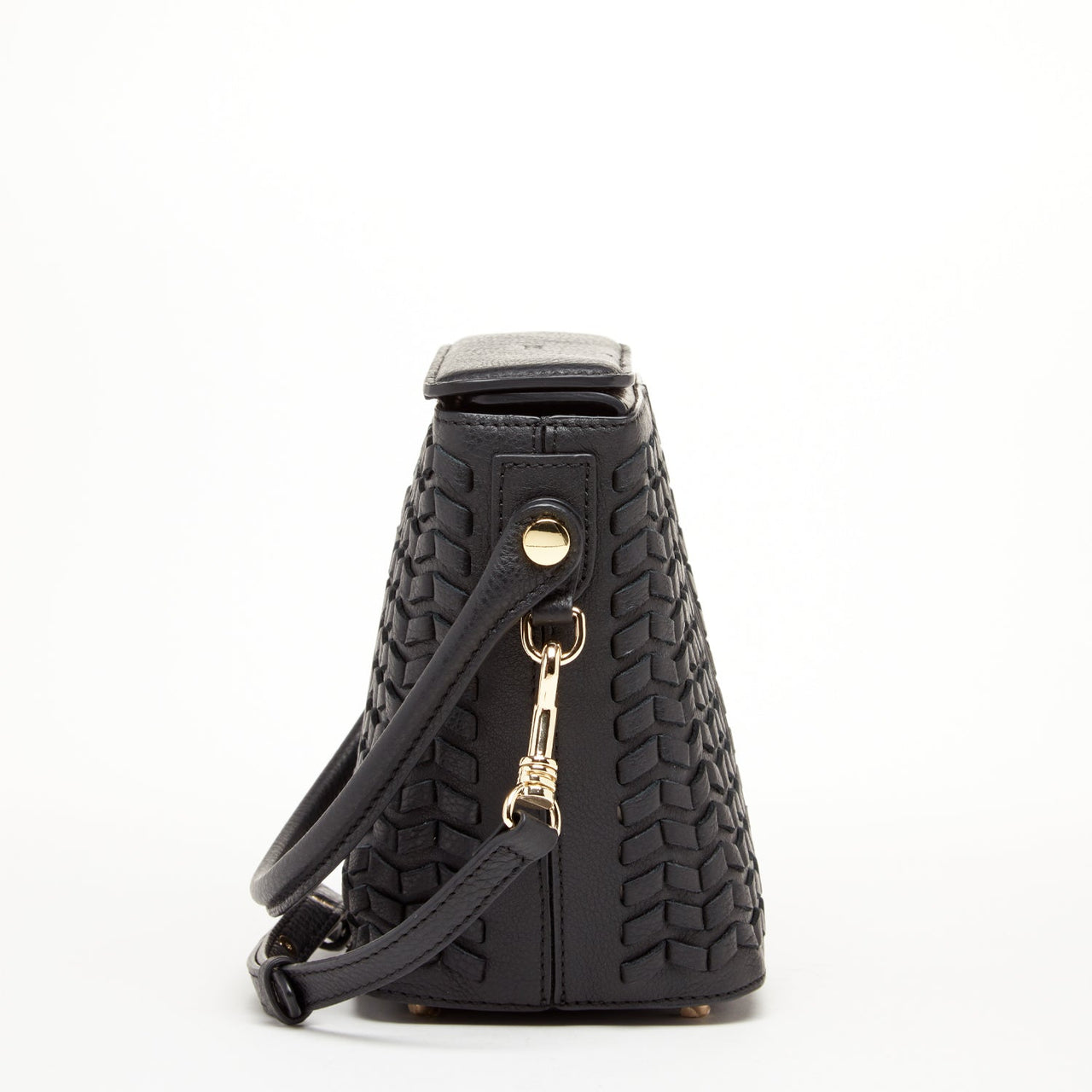 Anna Woven Leather Bag Black -