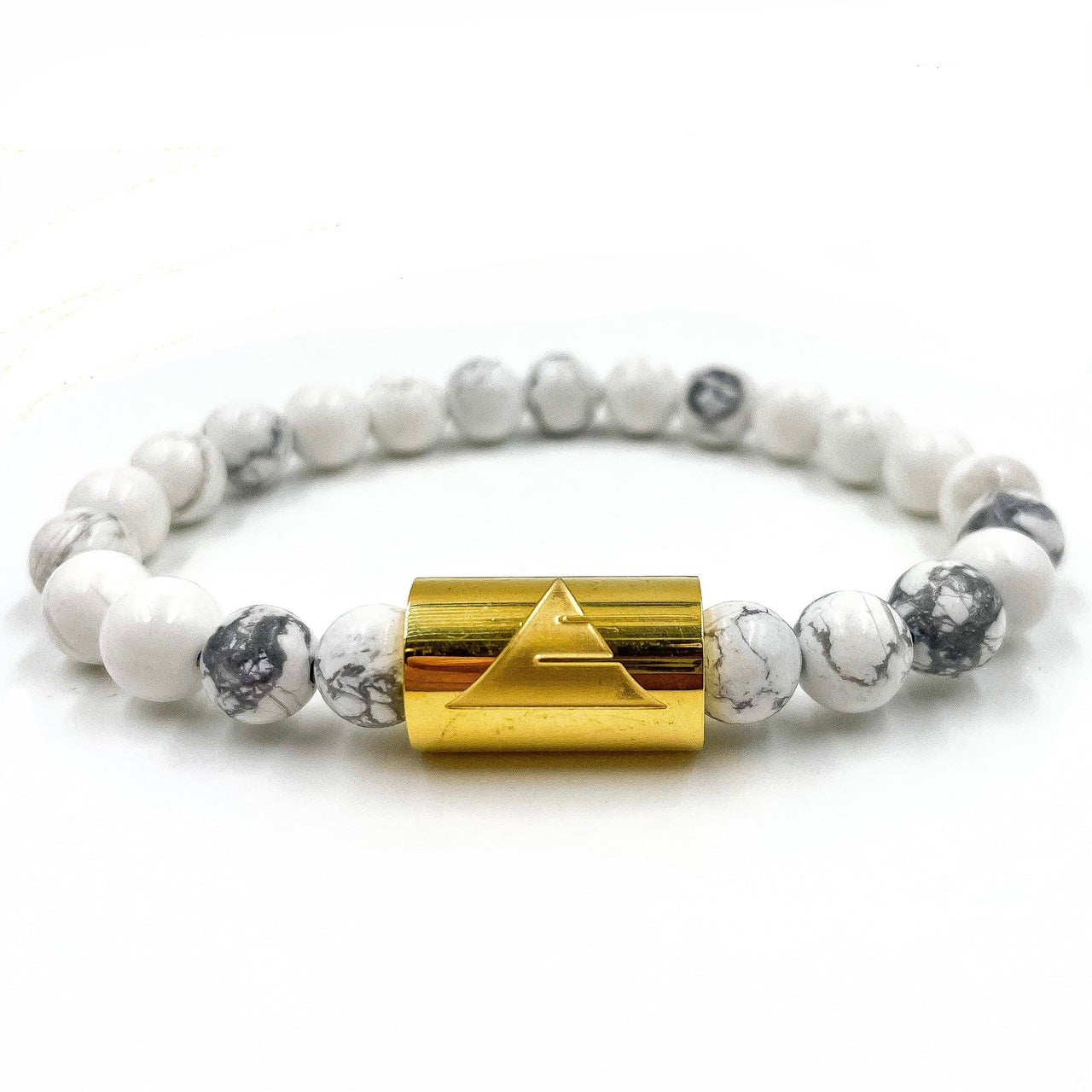 Rocky - White Howlite & Gold Gemstone Beaded Bracelet -