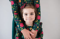 Thumbnail for Eclipse Kids - Long Sleeve Tulle Dress - Moody Flowers - SIZES 2T THRU 11/12 -