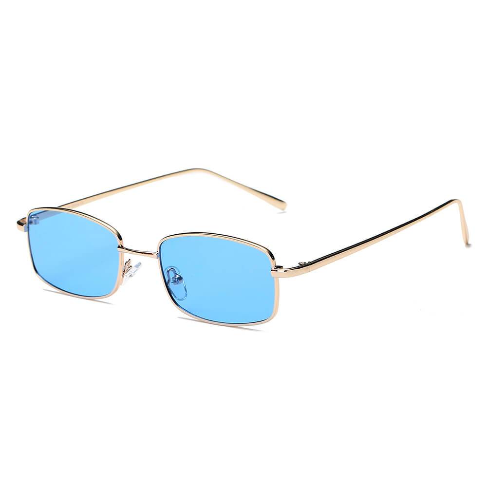 Garner | S2076 - Retro Vintage Slim Rectangle Sunglasses - 5 COLORS -