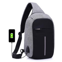 Thumbnail for External USB Charging & Ear bud securing Incline Shoulder Bag - 3 COLORS -