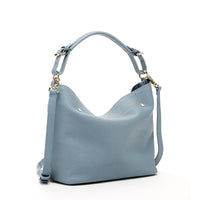 Thumbnail for Lauren Faded Denim Leather Hobo Bag Blue -